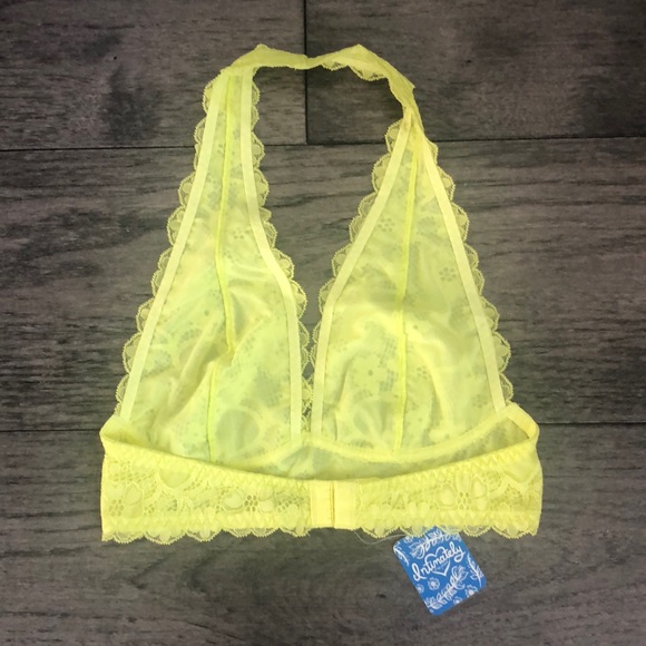 Free People lace halter lemon woman’s bralette. - Picture 3 of 10